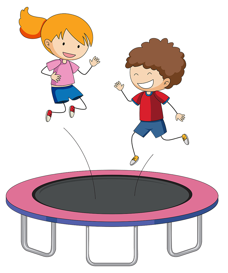 Boy & Girl on trampoline